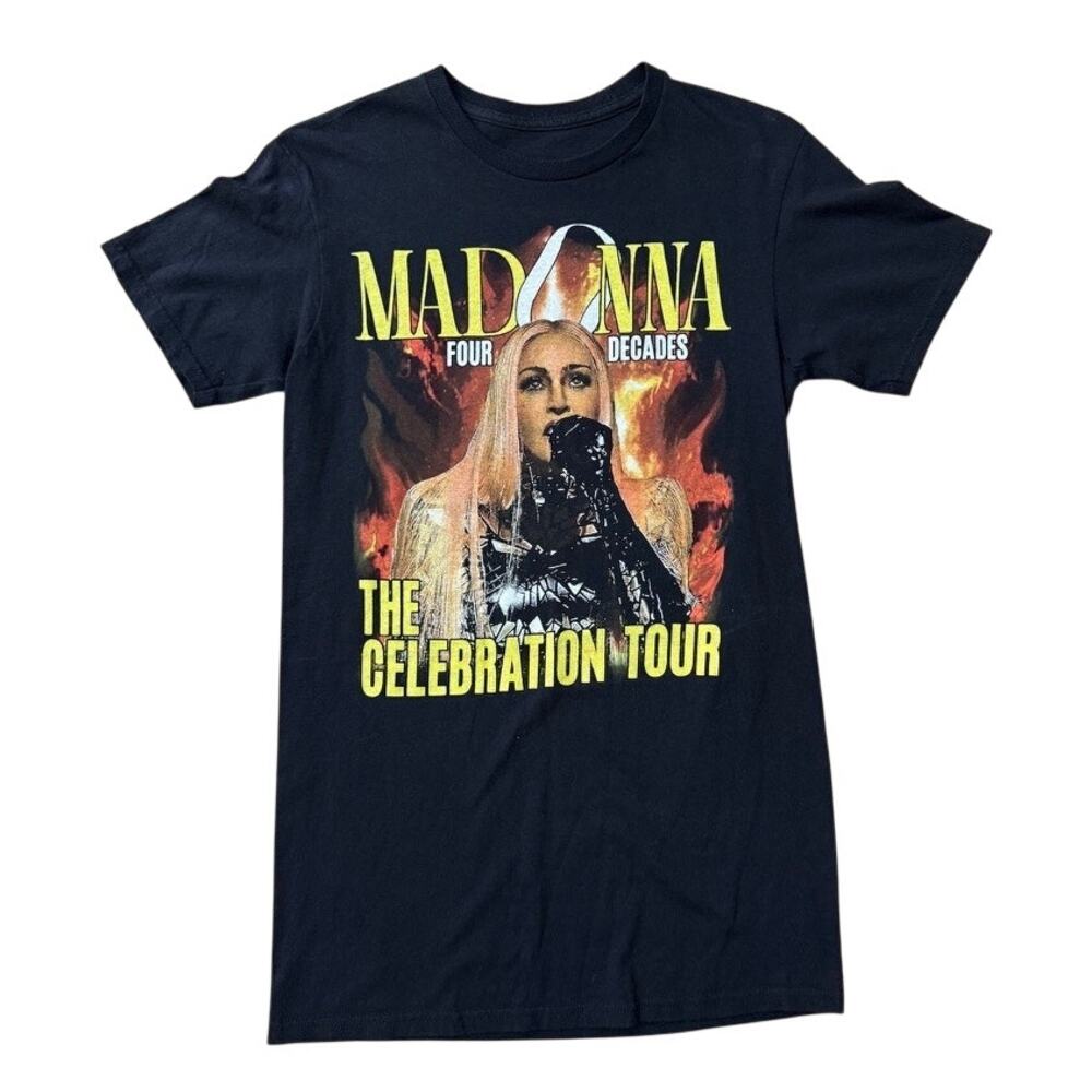 Madonna Celebration Four Decades Tour 2024 black shirt Size Small long